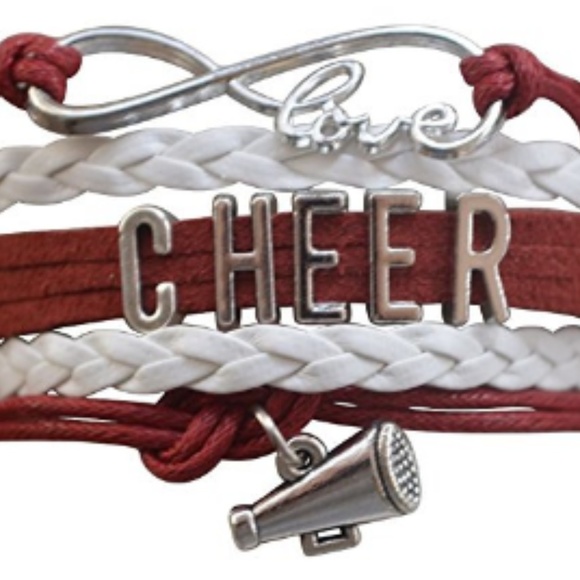Girls Cheer Bracelet - Maroon & White - Picture 1 of 1